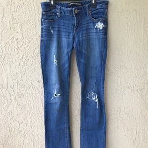 Express destroyed bootcut jeans